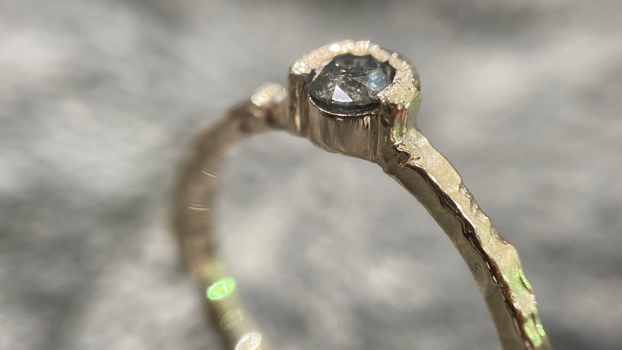 Salt and Pepper Diamond【U】Ring