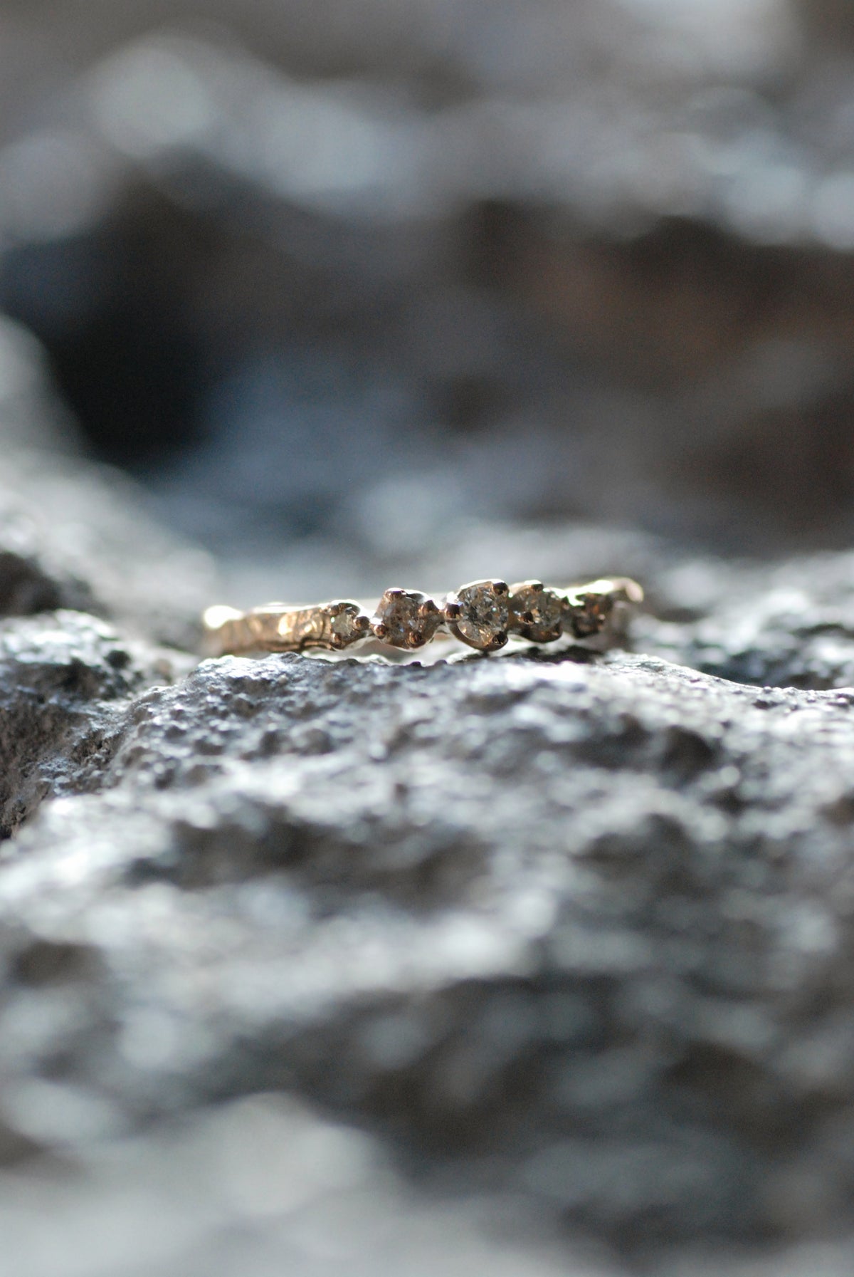 Salt and Pepper Diamond【Amie】Pinky Ring, Tiara – Moixx