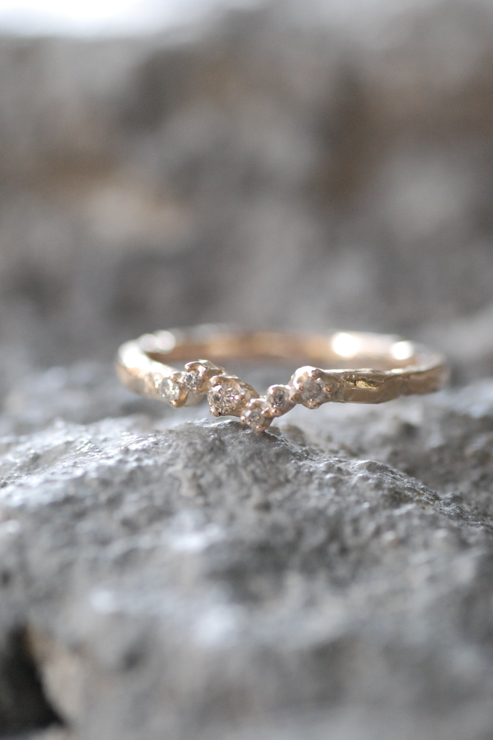 Salt and Pepper Diamond【Amie】Ring, Classic Wave