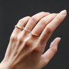 Salt and Pepper Diamond【Amie】Two-Finger Ring, Double Wave