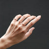 Salt and Pepper Diamond【Amie】Two-Finger Ring, Double Wave