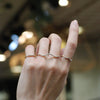 Salt and Pepper Diamond【Amie】Two-Finger Ring, Double Wave